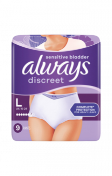 Always discreet Inkontinenz Pants Plus Groeße L  Gr. 44 - 54  7, mittlere bis schwere Blasenschwaeche, 360g